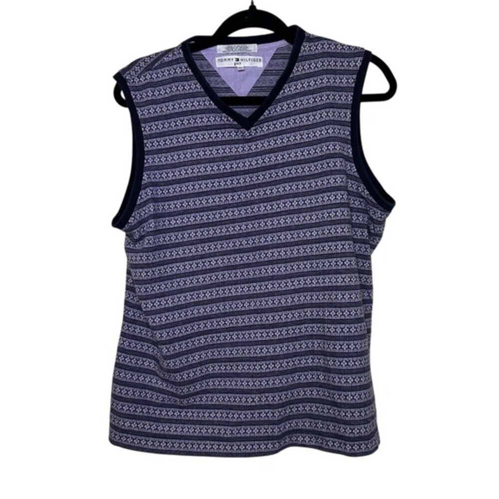 Tommy Hilfiger Golf Purple Geometric Sleeveless Top XL - Picture 2 of 5